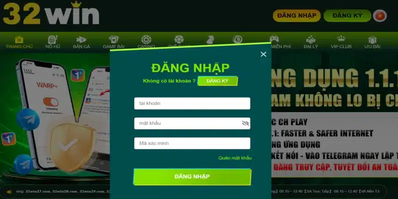 Cách đăng nhập nhanh chóng tại 32Win