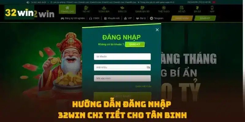 Các bước đăng nhập 32Win cho người mới